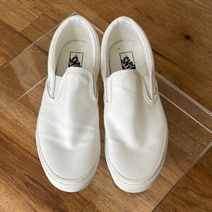 Vans Mens Classic White Slip-On Sneakers